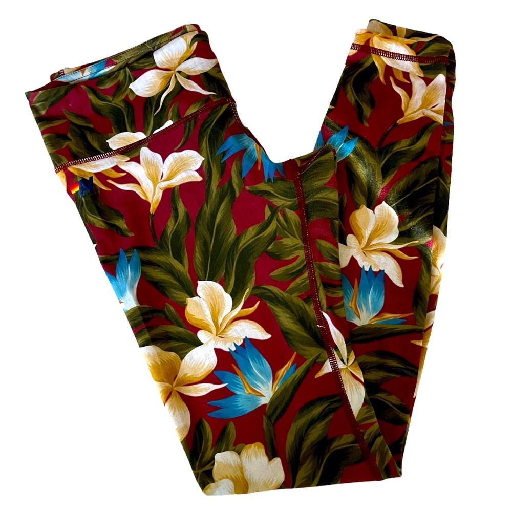 Aviator Nation Hawaiian Floral Print Women's Pants - L